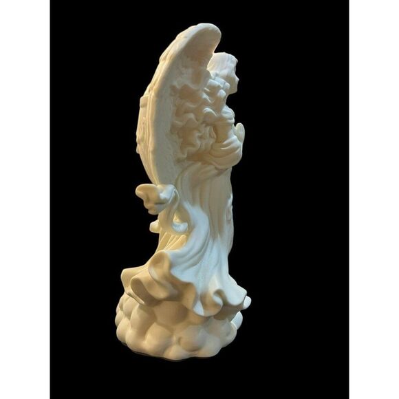 PartyLite White Angel of Hope Cherub With Girl Porcelain Taper Candle Holder - Picture 5 of 7